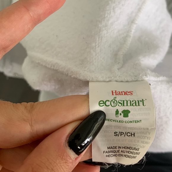 🐇🥥 WHITE HANES ZIP-UP JACKET 🥥🐇 - Picture 3 of 3